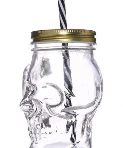 Succubus Gifts Skull Drinkingjar With Lid And Straw