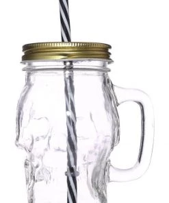 Succubus Gifts Skull Drinkingjar With Lid And Straw