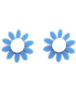 Succubus Jewels Groovy Flowers 60's Earrings Blue New In