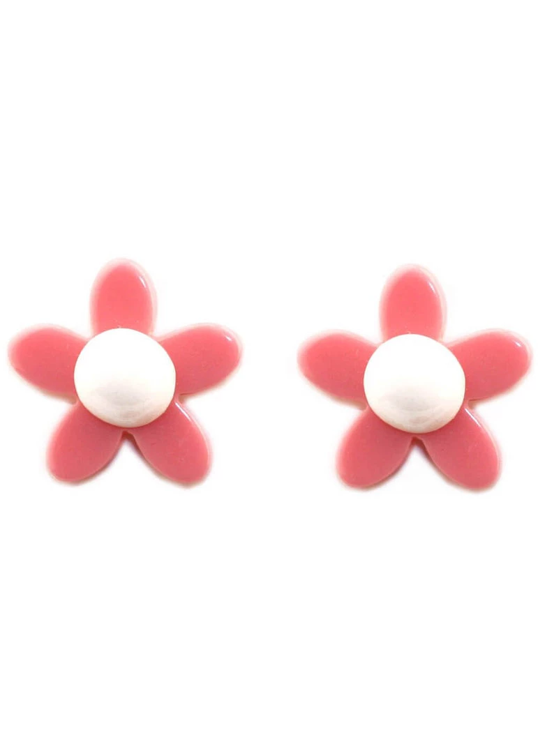 Succubus Jewels Groovy Flowers 60's Earrings Pink New In