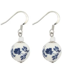 Succubus Jewellery Garden Bead Earrings White Blue New In