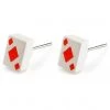 Succubus Jewellery Cards Diamonds Stud Earrings Red
