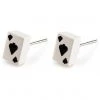 New In Succubus Jewellery Cards Spades Stud Earrings Black