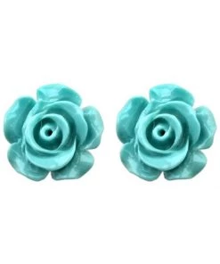 Succubus Jewels Rose Stud Earrings Mint