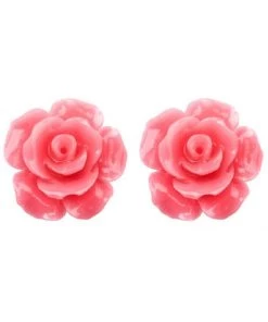 New In Succubus Jewels Rose Stud Earrings Pastel Pink
