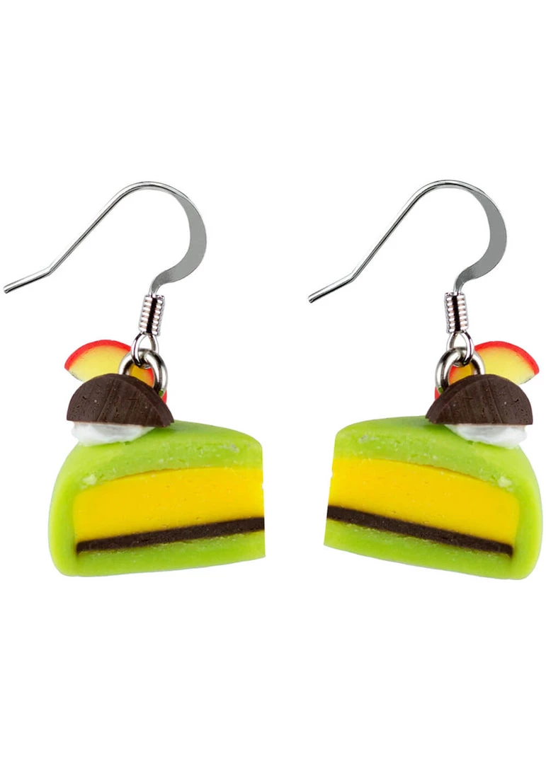 Succubus Jewels Piece Of Cake Drop Earrings Green New In