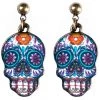 Succubus Jewels Sugar Skull Earrings Purple New In