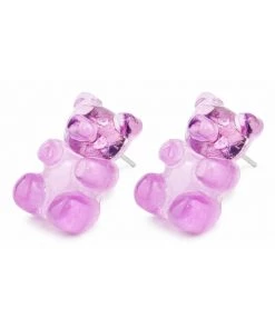 Succubus Jewels Gummy Bear Stud Earrings Purple New In