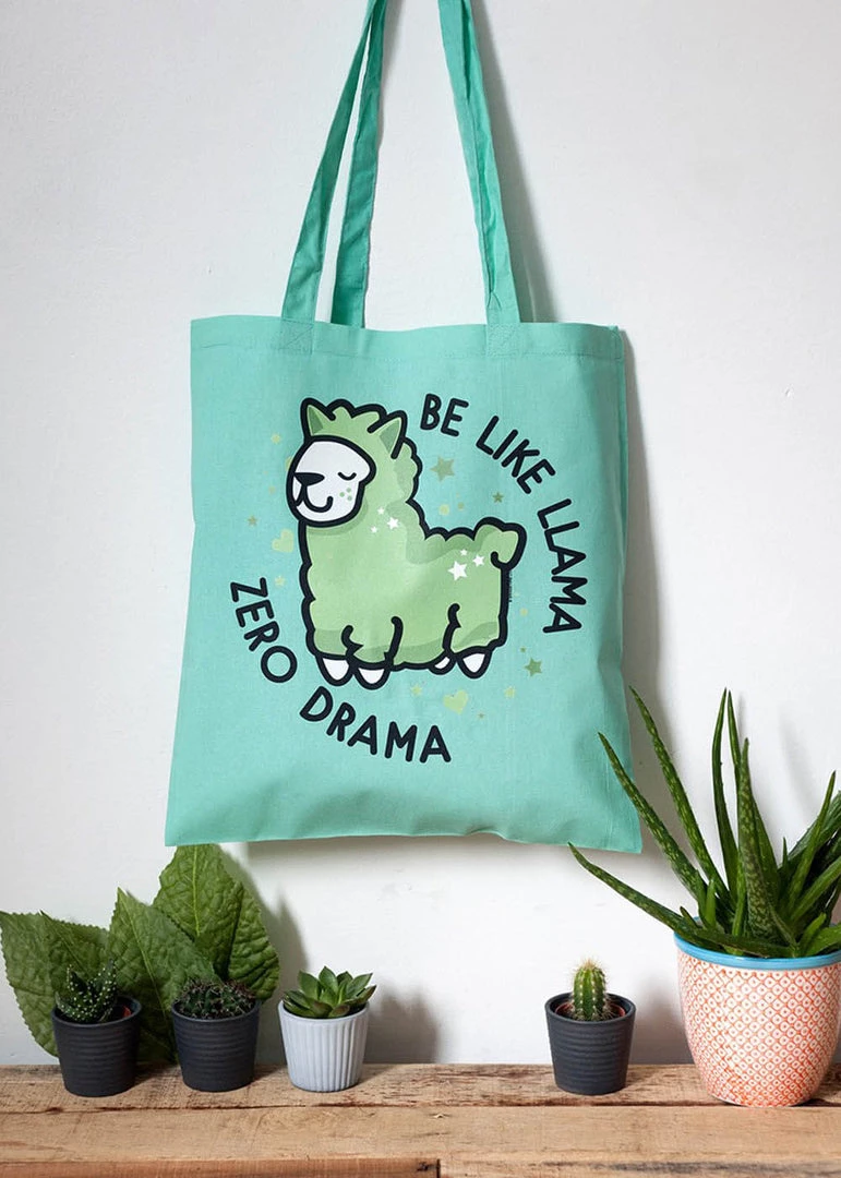 Succubus Gifts Llama Zero Drama Totebag Mint