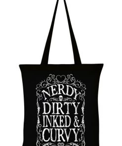 Succubus Gifts Nerdy Dirty Inked & Curvy Totebag Black