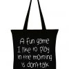 New In Succubus Gifts Don't Talk To Me Totebag Black