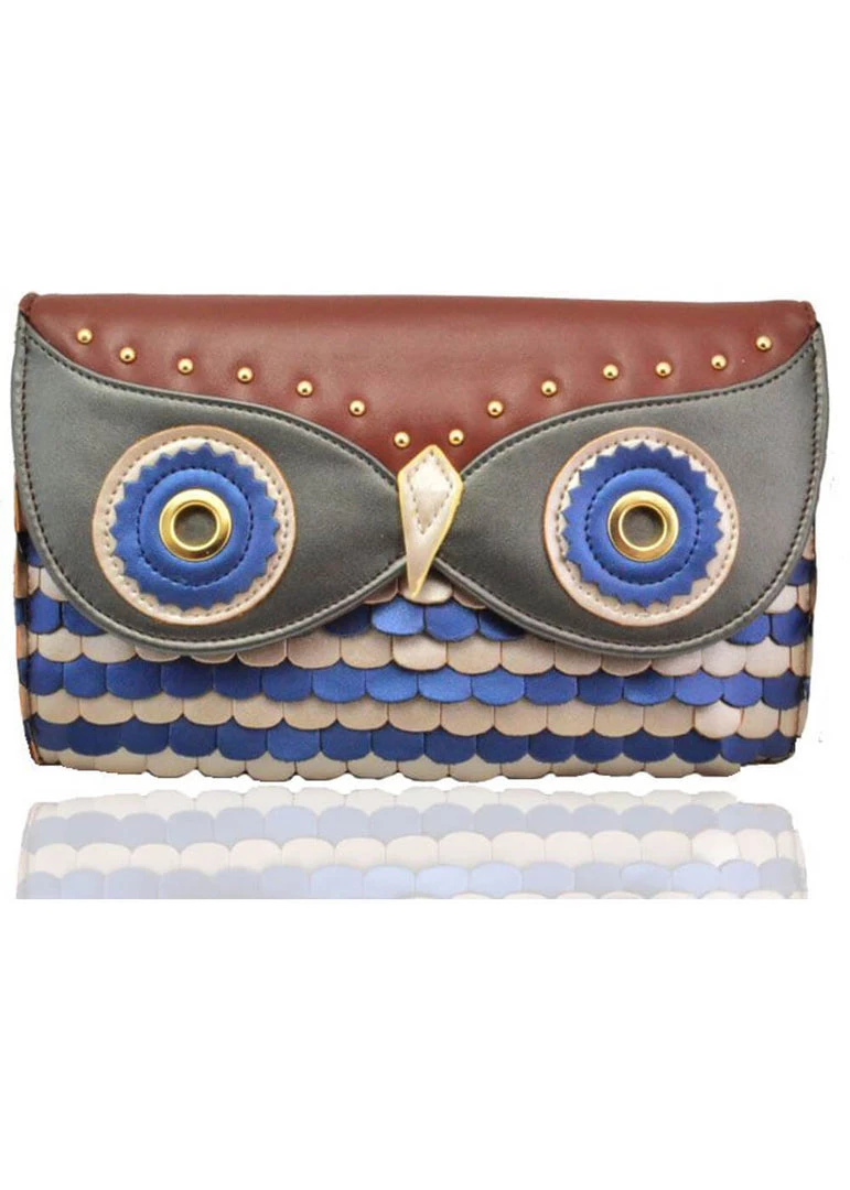 New In Succubus Owl Clutch Bag Brown