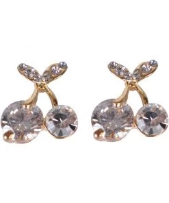 New In Succubus Cherry Diamonds Earrings Gold