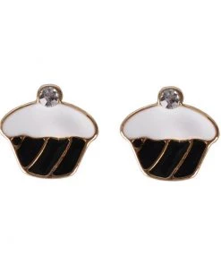 Succubus Crystal Cupcake Earrings Black New In