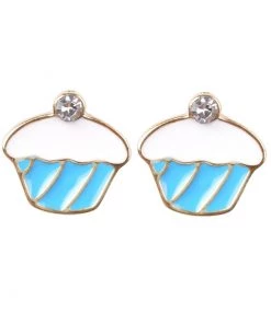 Succubus Crystal Cupcake Oorbellen Licht Blauw New In