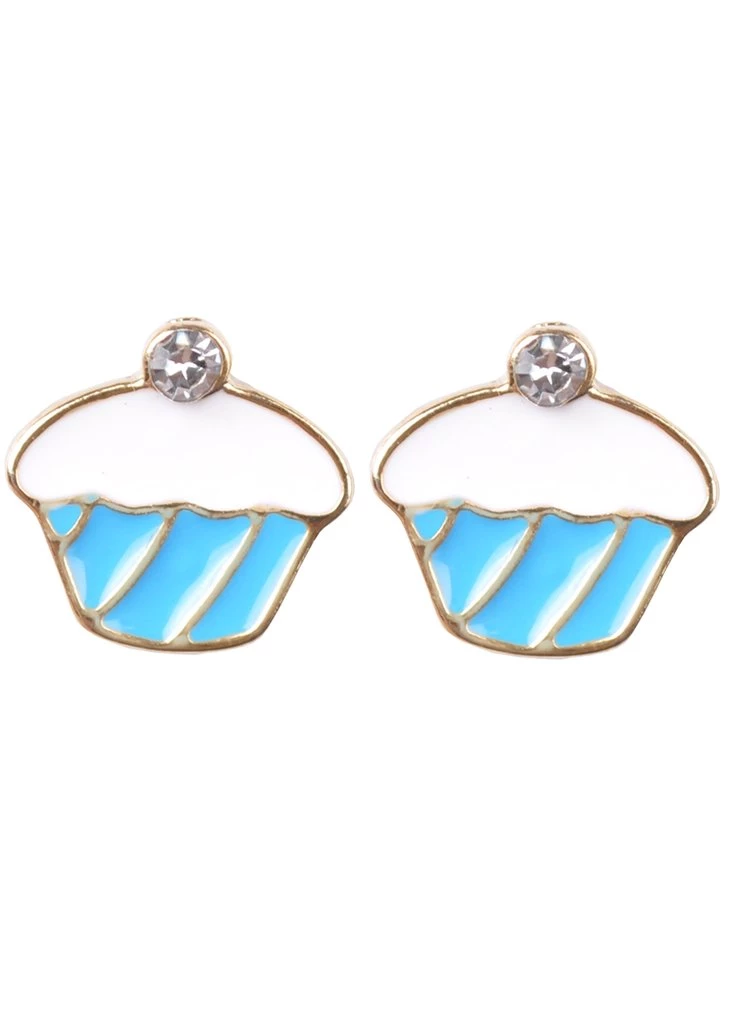 Succubus Crystal Cupcake Oorbellen Licht Blauw New In