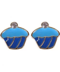 Succubus Crystal Cupcake Earrings Navy