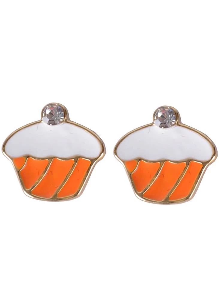 Succubus Crystal Cupcake Earrings Orange New In