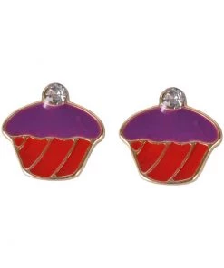 Succubus Crystal Cupcake Earrings Red New In