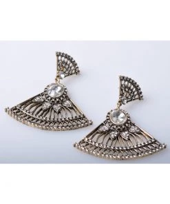 New In Succubus Crystal Fan Old Hollywood Glamour 20's Earrings