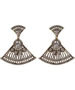 New In Succubus Crystal Fan Old Hollywood Glamour 20's Earrings