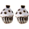 Succubus Cupcake Glossy Earrings Black