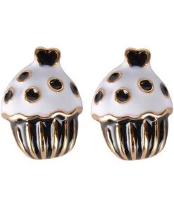 Succubus Cupcake Glossy Earrings Black