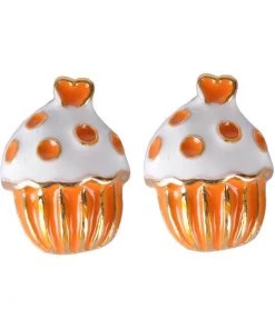 Succubus Cupcake Glossy Earrings Orange