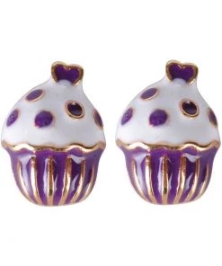 Succubus Cupcake Glossy Earrings Purple New In