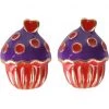 New In Succubus Cupcake Glossy Earrings Red