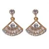 New In Succubus Diamond Fan 40's Earrings Gold