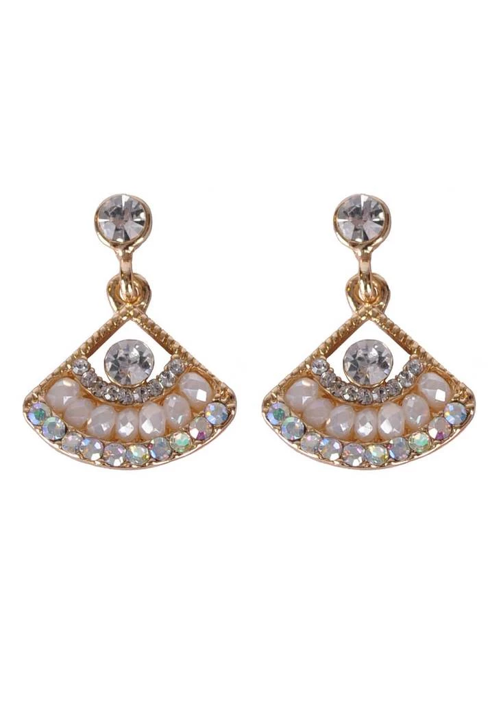 New In Succubus Diamond Fan 40's Earrings Gold