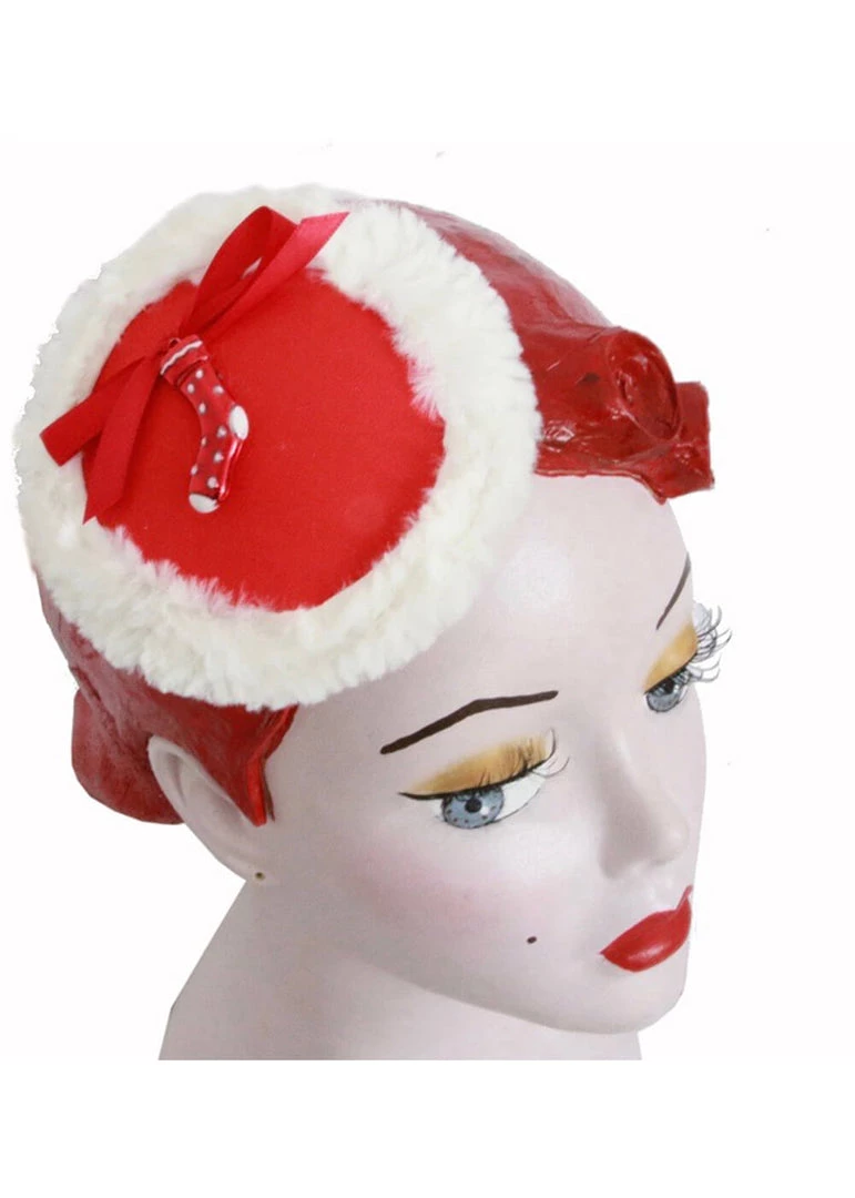 New In Succubus Fancy Christmas Jingle Fascinator Red