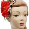 Succubus Fancy Leopard & Hibiscus Tiki Fascinator Multicolour New In