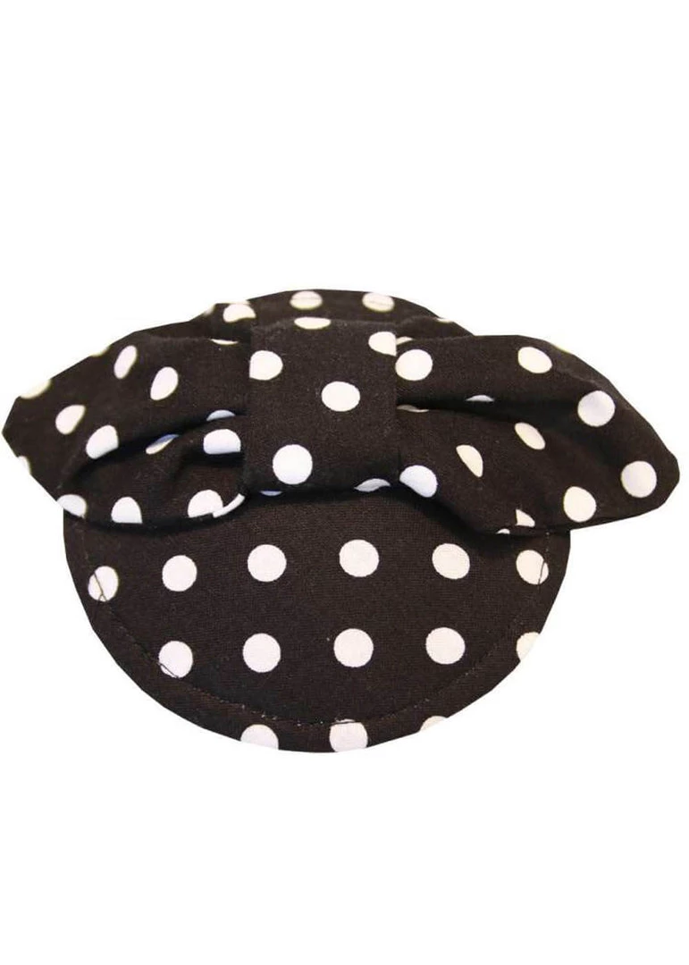 Succubus Fancy Polkadot Bow Fascinator Black