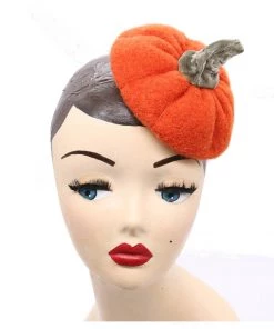 New In Succubus Fancy Pumpkin Fascinator In Orange