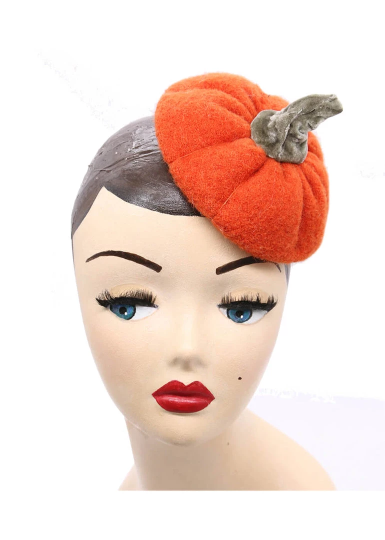 New In Succubus Fancy Pumpkin Fascinator In Orange