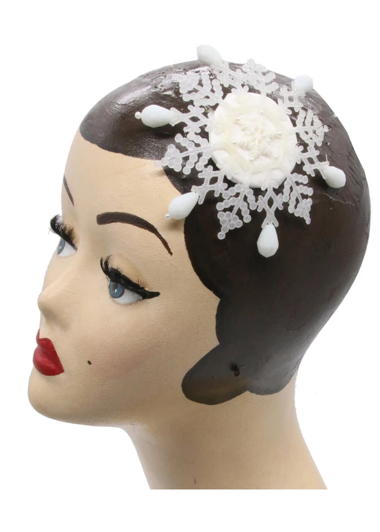 Succubus Fancy Snowflake Fascinator White