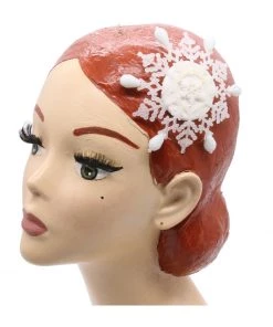 Succubus Fancy Snowflake Fascinator White