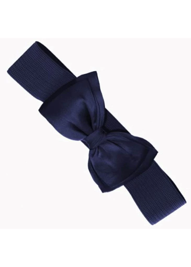 Succubus Lucy 50's Elastic Belt With Bow Navy Blue