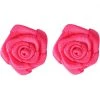 New In Succubus Satin Rose Earrings Hot Pink
