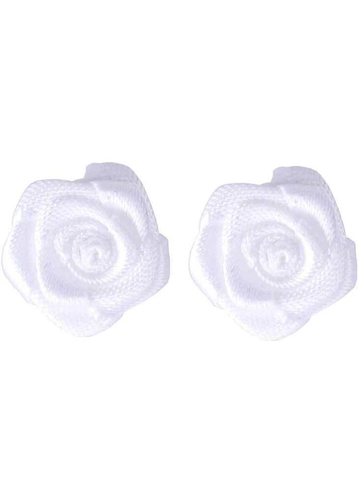 Succubus Satin Rose Earrings White New In