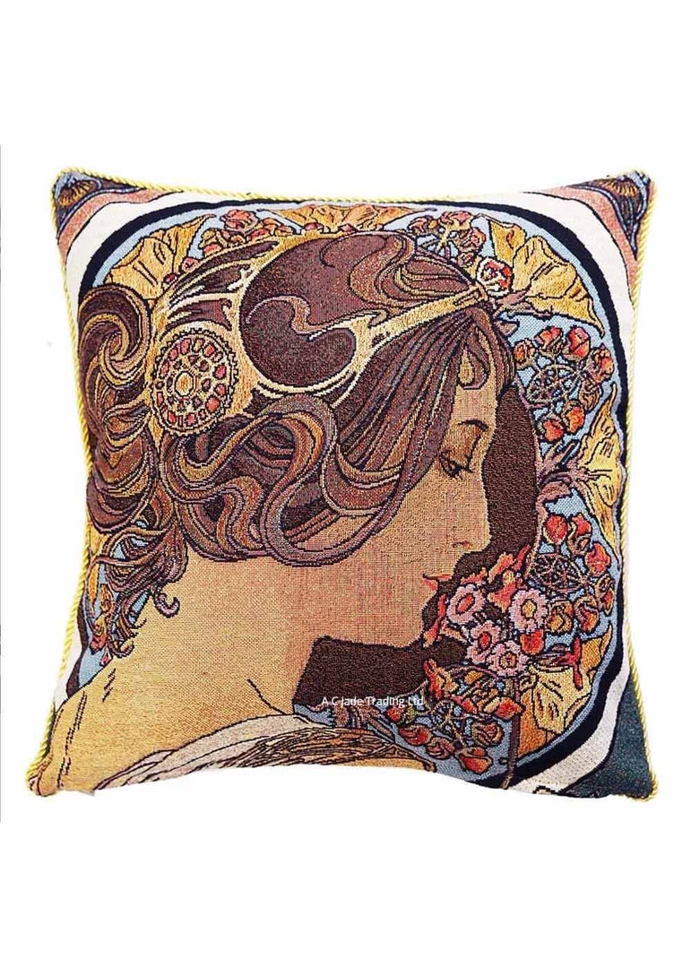 Tapestry Bags Alphonse Mucha Primrose Cushion Case