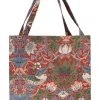 Tapestry Bags Morris Strawberry Thief Gusset Shopper Bag Red New In