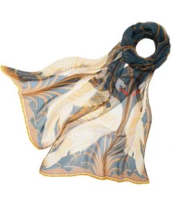 Tapestry Bags Crane Swan Genuine Silk Scarf New In