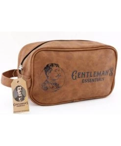 New In Temerity Jones Gentlemen Essentials Toiletry Bag Brown