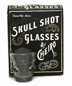 Temerity Jones Skull Set 4 Shot Glasses New In