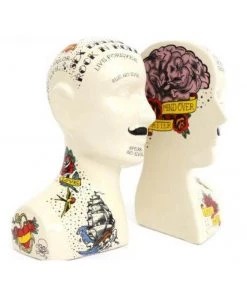 New In Temerity Jones Phrenology Tattoo Set Bookends Multi