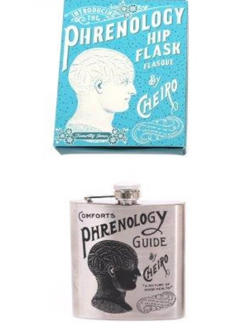 Temerity Jones Phrenology Flask Silver New In