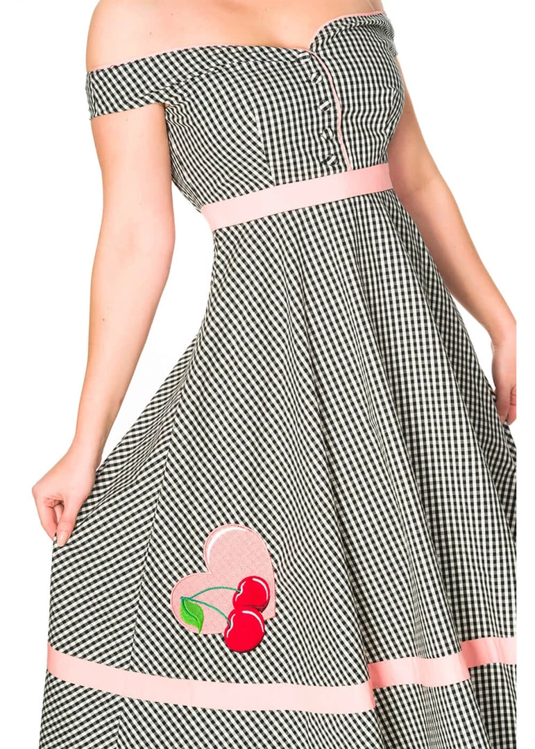 Sheen New In Timeless Heartbreaker 50's Swing Dress Black White
